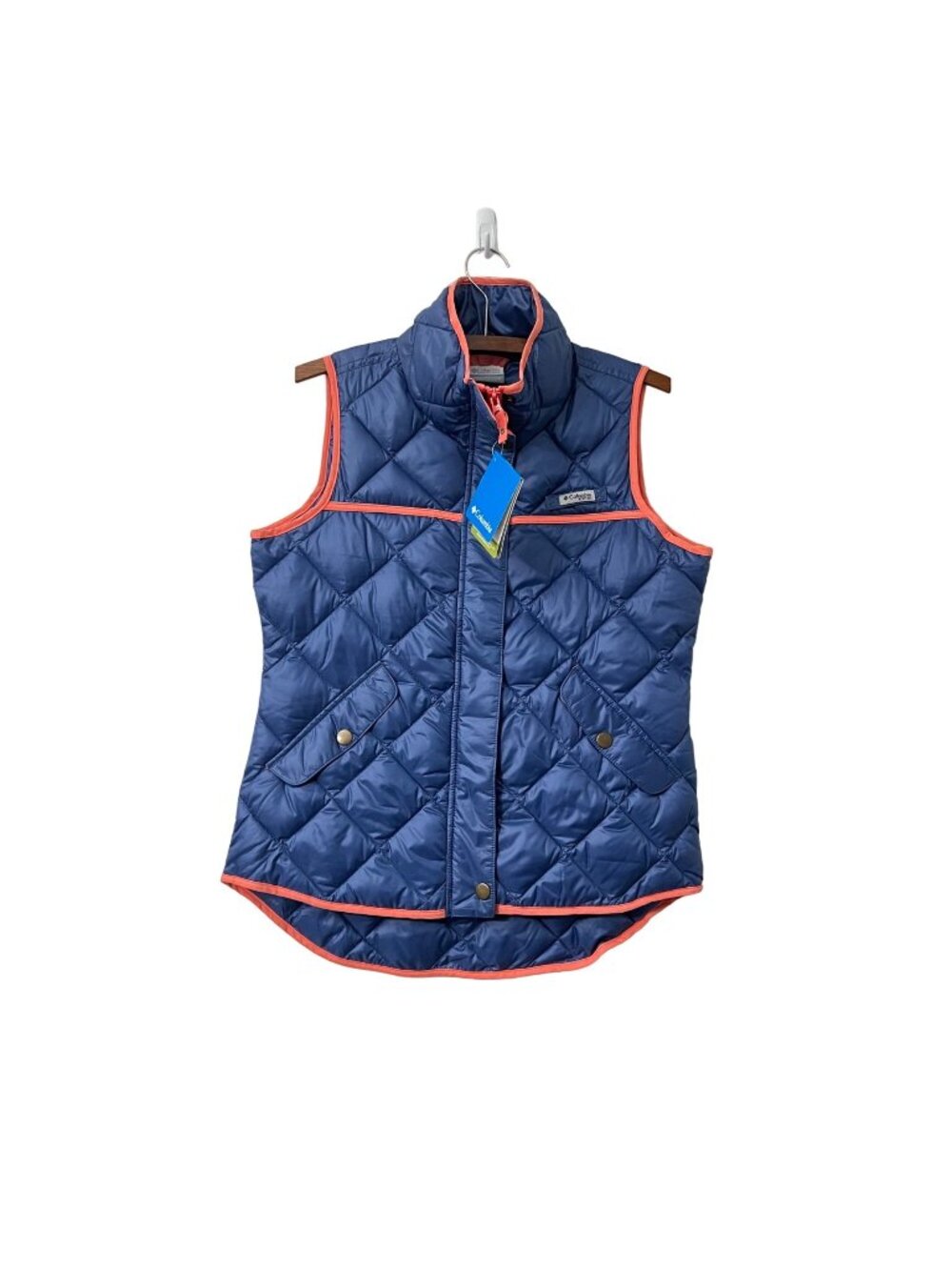 Columbia Womens Omnishield Blue Harborside Diamond Quilted Puffer Vest S NWT